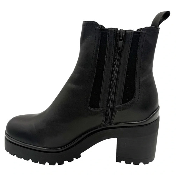 Jeffrey Campbell Platform Lug Sole Chelsea Leather Ankle Boots in Black Size 10 - Picture 6 of 9
